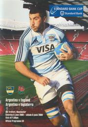 ENGLAND V ARGENTINA 2009 RUGBY PROGRAMME (OLD TRAFFORD)