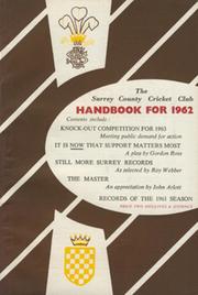 SURREY COUNTY CRICKET CLUB HANDBOOK FOR 1962