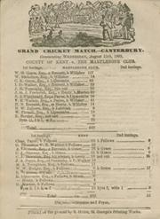COUNTY OF KENT V THE MARYLEBONE CLUB 1869 CRICKET SCORECARD - GRACE SCORES CENTURY BEFORE LUNCH ON FIRST DAY