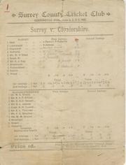 SURREY V GLOUCESTERSHIRE 1895 CRICKET SCORECARD