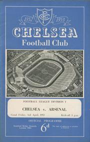 CHELSEA V ARSENAL 1952-53 FOOTBALL PROGRAMME