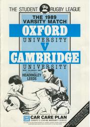 OXFORD UNIVERSITY V CAMBRIDGE UNIVERSITY 1989 (VARSITY MATCH) RUGBY LEAGUE PROGRAMME