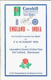 ENGLAND V INDIA 1990 (OLD TRAFFORD) LUNCH MENU - SIGNED BY AZHARUDDIN