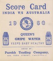 INDIA V AUSTRALIA 1959-60 (5TH TEST) CRICKET SCORECARD