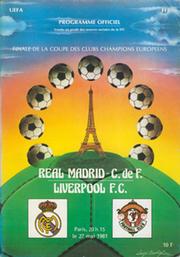 REAL MADRID V LIVERPOOL 1981 (EUROPEAN CUP FINAL) FOOTBALL PROGRAMME
