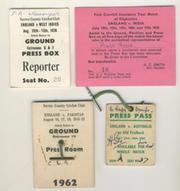 CRICKET PRESS PASSES (TEST MATCHES) 1962-79
