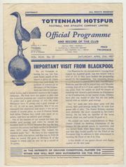 TOTTENHAM HOTSPUR V BLACKPOOL 1956-57 FOOTBALL PROGRAMME