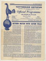 TOTTENHAM HOTSPUR V ASTON VILLA 1957-58 FOOTBALL PROGRAMME