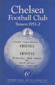 CHELSEA V ARSENAL 1951-52 FOOTBALL PROGRAMME