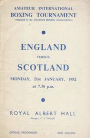 ENGLAND V SCOTLAND 1952 AMATEUR BOXING TOURNAMENT PROGRAMME