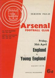 ENGLAND V YOUNG ENGLAND 1964-65 FOOTBALL PROGRAMME