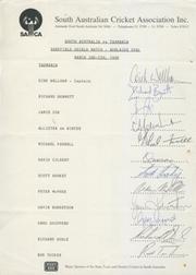 TASMANIA 1990 CRICKET AUTOGRAPHS