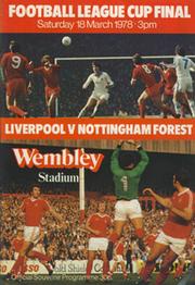 LIVERPOOL V NOTTINGHAM FOREST 1978 (LEAGUE CUP FINAL) FOOTBALL PROGRAMME