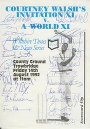 COURTNEY WALSH XI V REST OF WORLD XI 1992 SIGNED CRICKET SCORECARD
