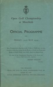 OPEN GOLF CHAMPIONSHIP 1929 (MUIRFIELD) PROGRAMME