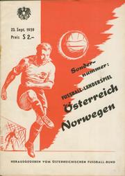 AUSTRIA V NORWAY 1959 FOOTBALL PROGRAMME
