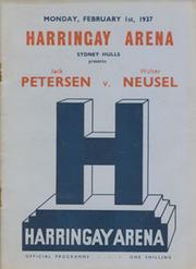JACK PETERSEN V WALTER NEUSEL 1937 BOXING PROGRAMME