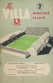 ASTON VILLA V CARDIFF CITY & SUNDERLAND 1955-56 FOOTBALL PROGRAMME