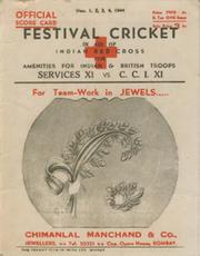 CRICKET CLUB OF INDIA V SERVICES 1944-45 CRICKET SCORECARD