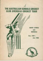 AUSTRALIAN SCHOOLS CRICKET CLUB (TOUR TO SOUTH AFRICA & RHODESIA) 1967-68 BROCHURE