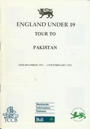ENGLAND UNDER 19 (TOUR TO PAKISTAN) 1991-92 CRICKET BROCHURE
