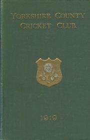 YORKSHIRE COUNTY CRICKET CLUB 1919 [ANNUAL]