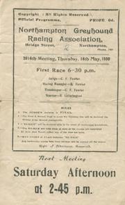 GREYHOUND RACING CARD  - NORTHAMPTON GREYHOUND RACING ASSOCIATION, 18 MAY 1950