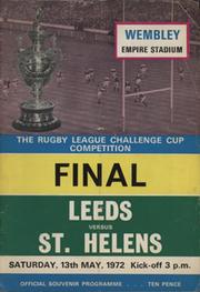 LEEDS V ST. HELENS 1972 (CHALLENGE CUP FINAL) RUGBY LEAGUE PROGRAMME