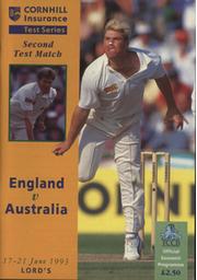 ENGLAND V AUSTRALIA 1993 2ND TEST (LORD
