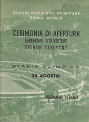 ROME OLYMPICS 1960 OPENING CEREMONY OFFICIAL PROGRAMME