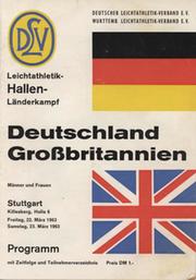 GERMANY V GREAT BRITAIN 1963 ATHLETICS PROGRAMME