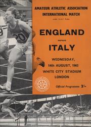 ENGLAND V ITALY 1963 ATHLETICS PROGRAMME