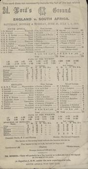 ENGLAND V SOUTH AFRICA 1935 (LORD