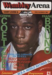GERRIE COETZEE V FRANK BRUNO 1986 BOXING PROGRAMME