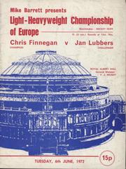CHRIS FINNEGAN V JAN LUBBERS 1972 BOXING PROGRAMME