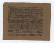 FORESTERS CRICKET CLUB (KENT) 1938 SUPPER/DANCE FLYER - THE DAYLIGHT INN, PETTS WOOD