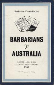 BARBARIANS V AUSTRALIA 1958 RUGBY PROGRAMME