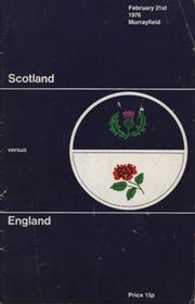SCOTLAND V ENGLAND 1976 RUGBY PROGRAMME