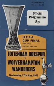 TOTTENHAM HOTSPUR V WOLVERHAMPTON WANDERERS 1972 (U.E.F.A. CUP FINAL) FOOTBALL PROGRAMME