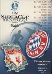 BAYERN MUNICH V LIVERPOOL 2001 (UEFA SUPER CUP) FOOTBALL PROGRAMME
