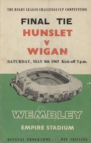 HUNSLET V WIGAN 1965 (CHALLENGE CUP FINAL) RUGBY LEAGUE PROGRAMME