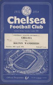 CHELSEA V BOLTON WANDERERS 1953-54 FOOTBALL PROGRAMME