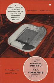 MANCHESTER UNITED V A.S.K. VORWARTS 1965-66 (EUROPEAN CUP) FOOTBALL PROGRAMME