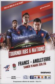 FRANCE V ENGLAND 2016 RUGBY PROGRAMME