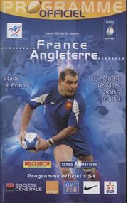FRANCE V ENGLAND 2006 RUGBY PROGRAMME