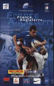 FRANCE V ENGLAND 2004 RUGBY PROGRAMME