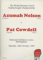 AZUMAH NELSON V PAT COWDELL 1985 BOXING PRESS KIT