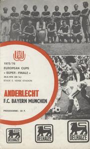 ANDERLECHT V BAYERN MUNICH 1976 (EUROPEAN SUPER CUP FINAL) FOOTBALL PROGRAMME