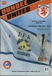 DUNDEE UNITED V IFK GOTEBORG 1987 (UEFA CUP FINAL) FOOTBALL PROGRAMME