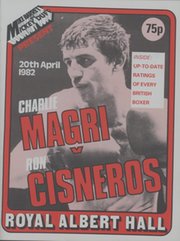 CHARLIE MAGRI V RON CISNEROS 1982 BOXING PROGRAMME